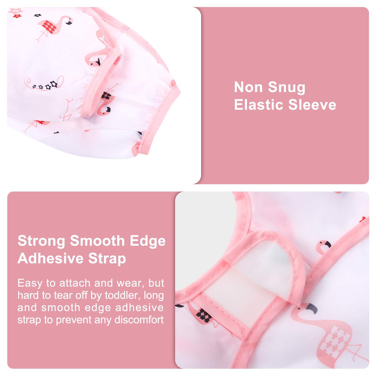 Accmor Waterproof Long Sleeve Baby Bibs - Soft Toddler Feeding Bib for 6-36 Months - Perfect for Messy Meals & Learning to Eat Independently
