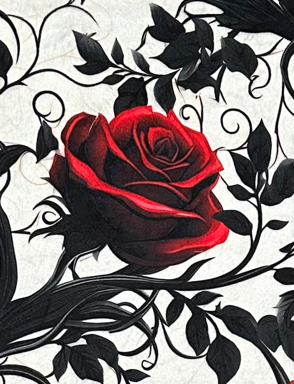 Gothic Red Roses on Cardinal Luxe Large 54x79 Minky Blanket - Soft Plush Throw for Bed, Couch & Home Decor - Perfect for Gothic Style Bedroom, Living Room & Gift Giving