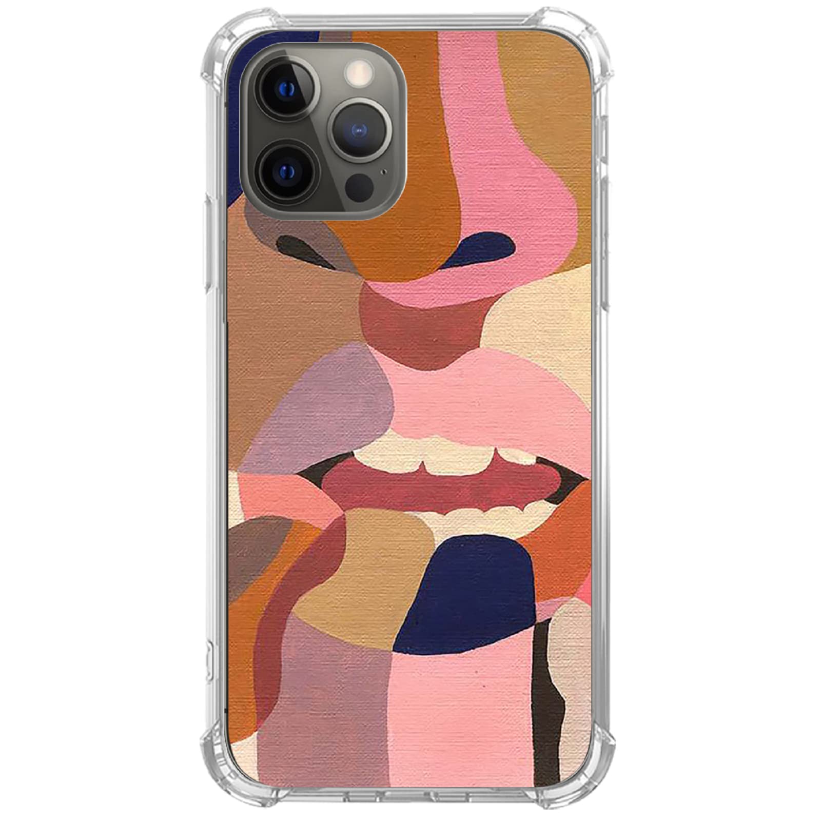 Modern Abstract Color Art Painting Case for iPhone 12 Pro Max - Trendy Soft TPU Bumper Cover with Unique Design for Men & Women - Perfect for Daily Use, Office, Travel and Gift Giving