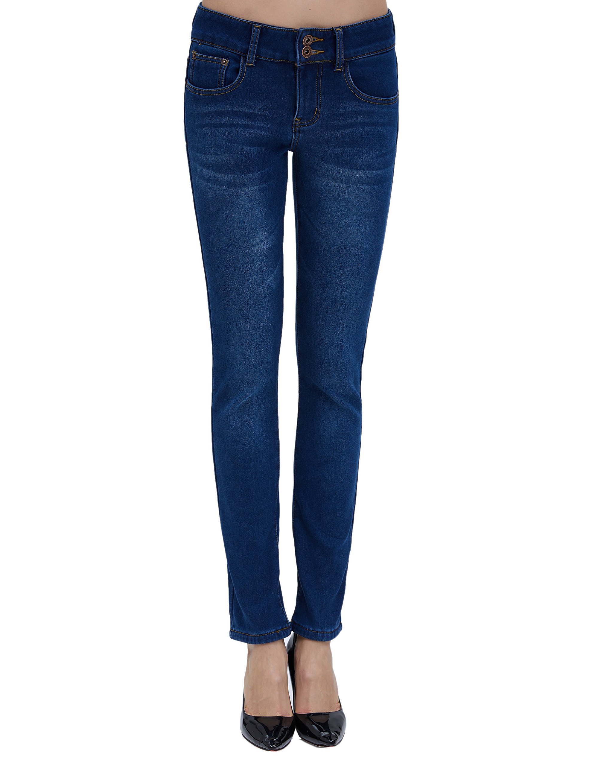 Camii Mia Women's Fleece Lined Jeans - Winter Warm Pants, Slim Fit Jeggings for Women | Cozy Cold Weather Outfits & Casual Winter Fashion