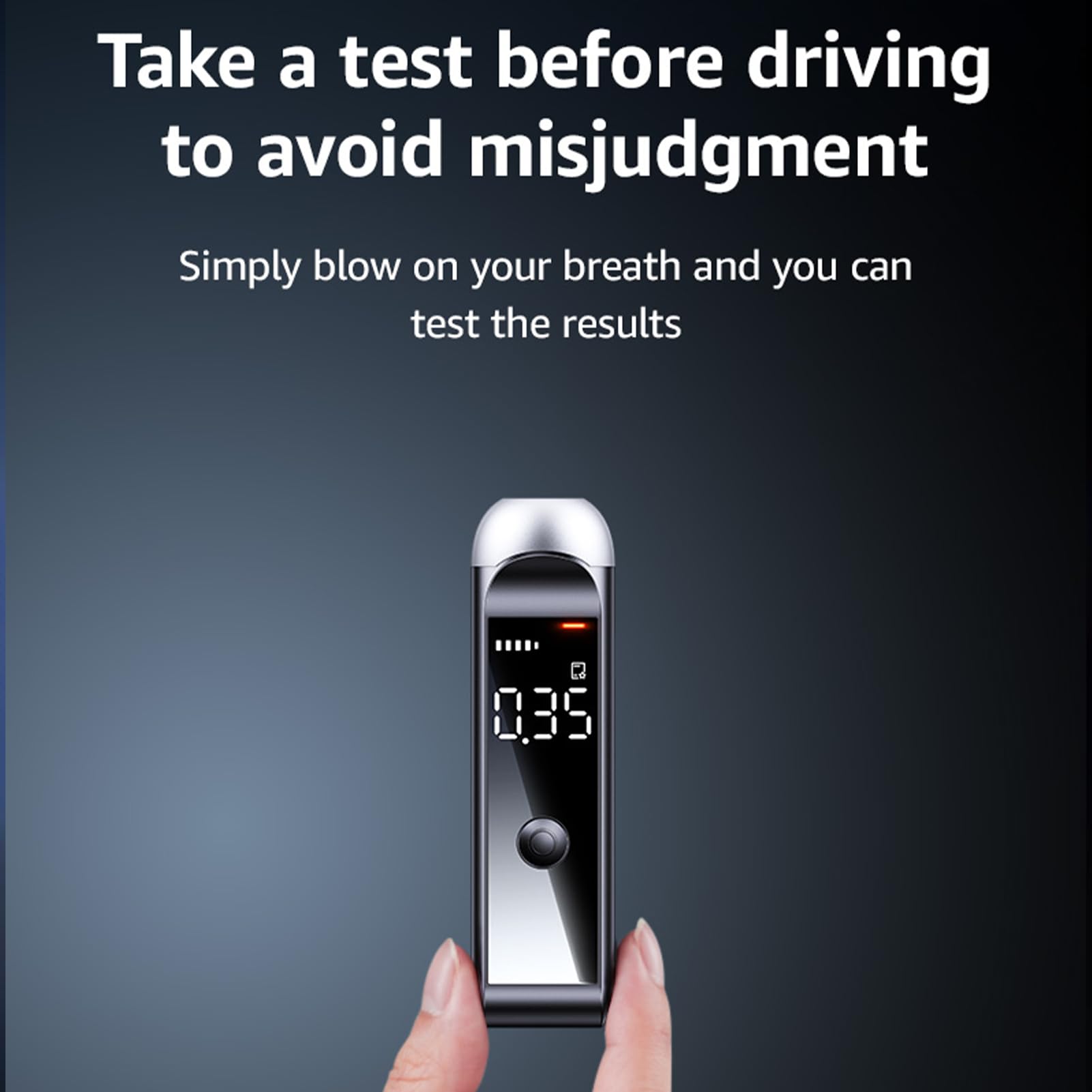 Portable Breathalyzer - DOT & NHTSA Approved Personal & Professional Alcohol Tester with LCD Display | For Home, Office, and Road Safety Use