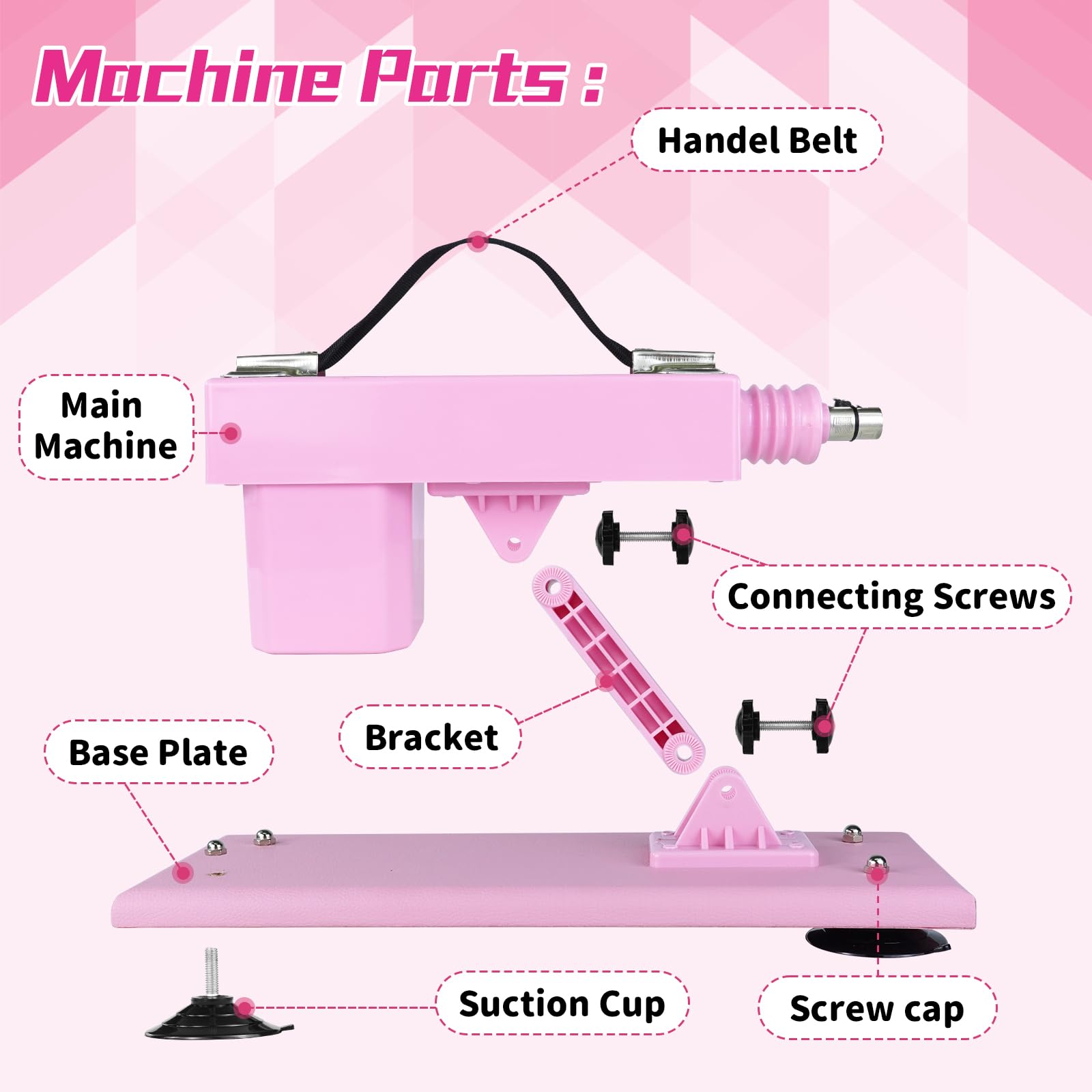Automatic Thrusting Sex Machine for Women - Powerful Adult Toy with 3 XLR Attachments & Suction Cup Base - Perfect for Solo Play, Couples, and BDSM Scenes