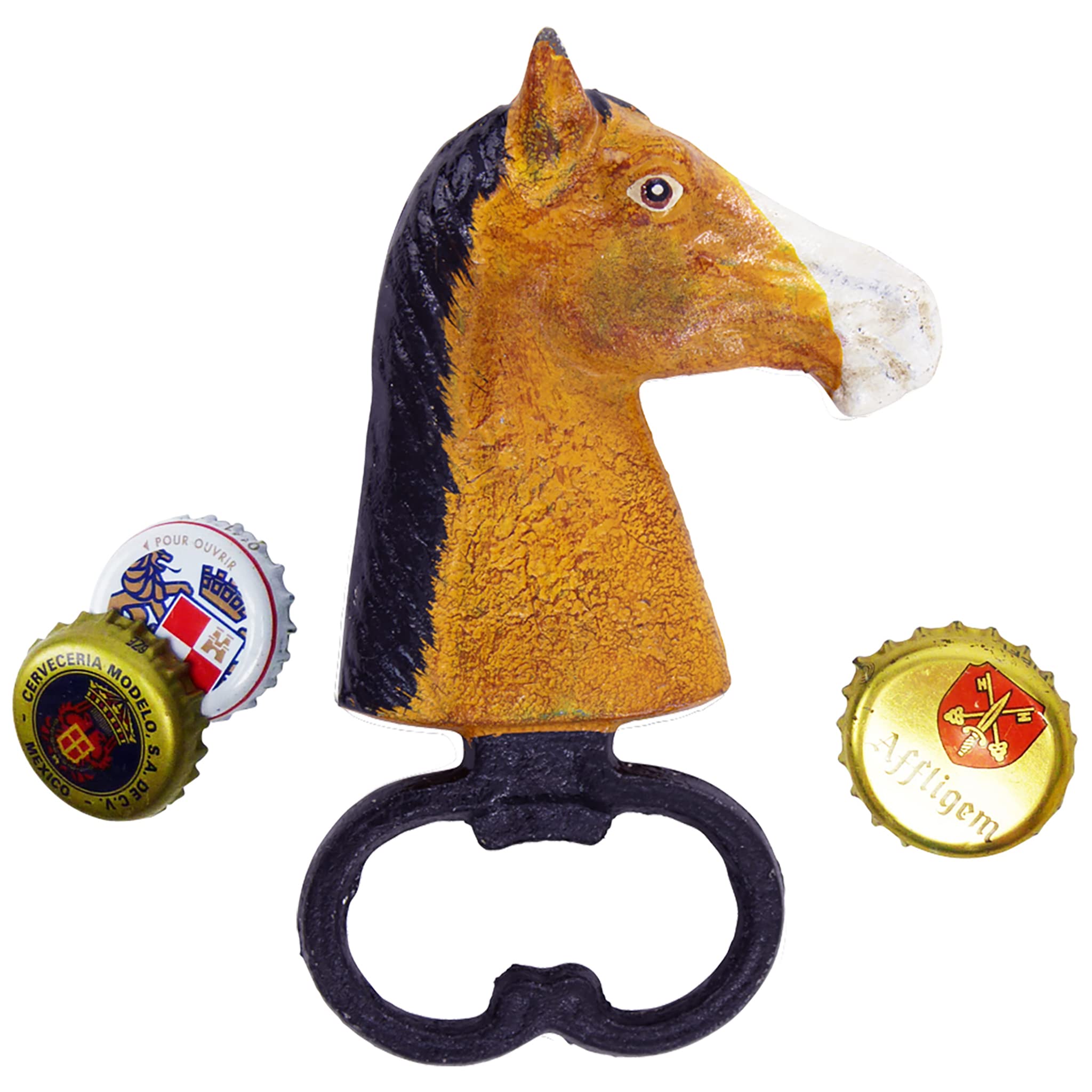 Design Toscano Horse Head Cast Iron Bottle Opener - Vintage Style Wall Mounted Beer Bottle Cap Remover for Home Bar, Man Cave & Outdoor BBQ Parties