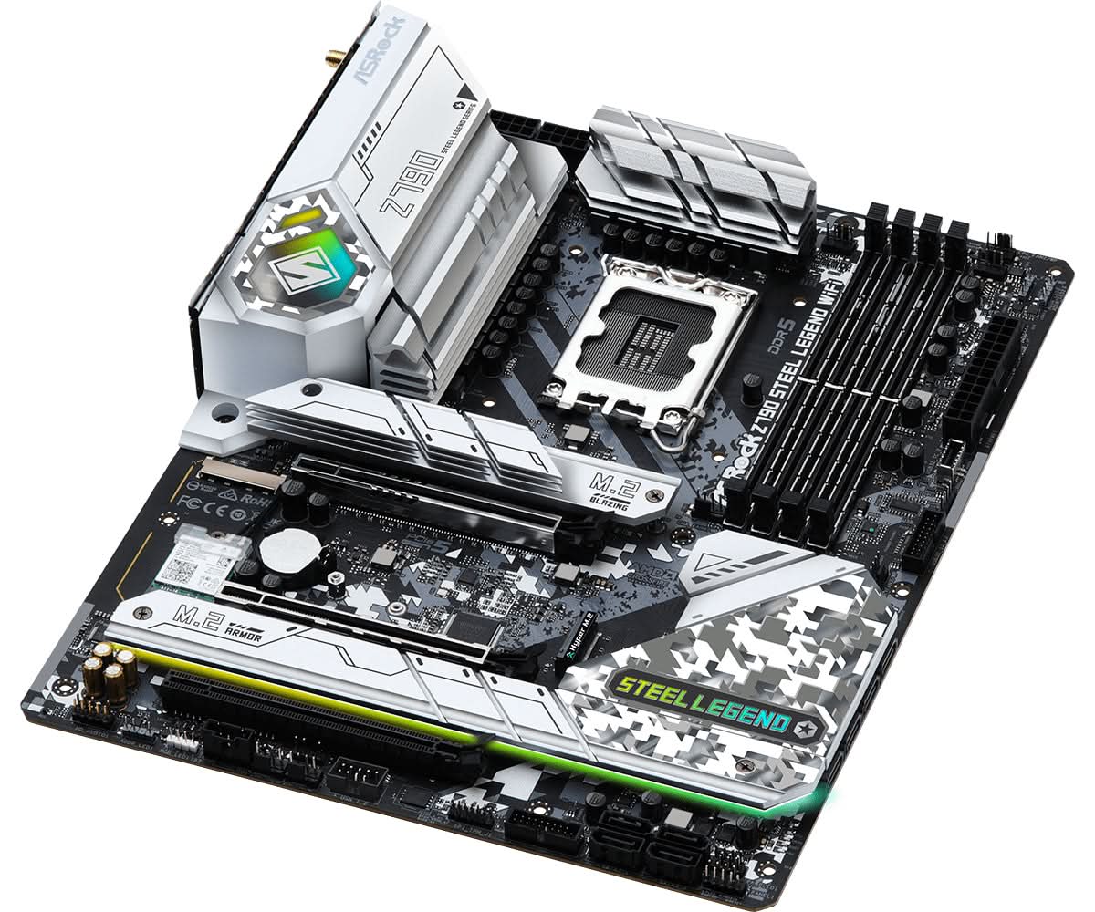 ASRock Z790 Steel Legend WiFi 6E ATX Motherboard - Intel LGA 1700 Socket, DDR5 RAM Support, PCIe 5.0 | Perfect for Gaming PC Builds, Content Creation & High-Performance Workstations