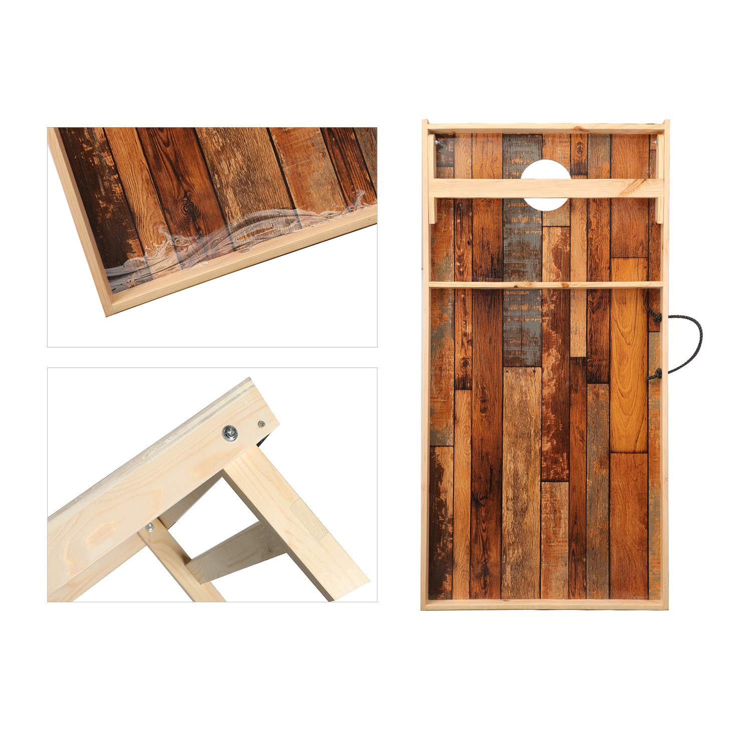 Premium Solid Wood Corn Hole Game Set - 2 Regulation Waterproof Cornhole Boards with 8 Toss Bags | Outdoor & Indoor Backyard Games, Tailgating, Picnics, BBQs and Family Fun Activities