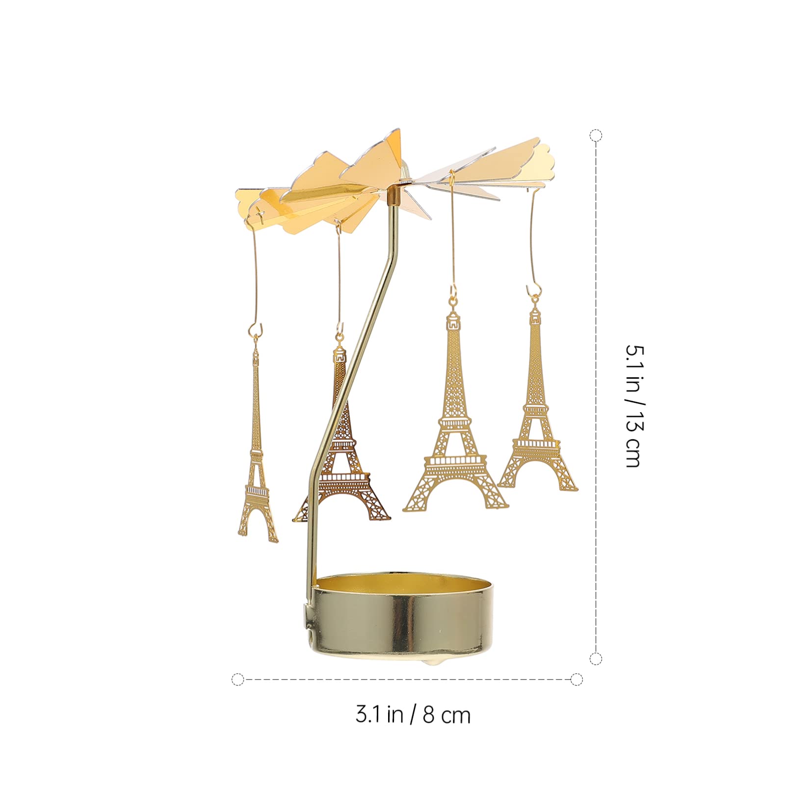 Rotating Metal Eiffel Tower Candle Holder - Spinning Tealight Stand for Christmas & Valentine's Day Decor | Romantic Home Décor, Wedding Centerpiece, Tabletop Display