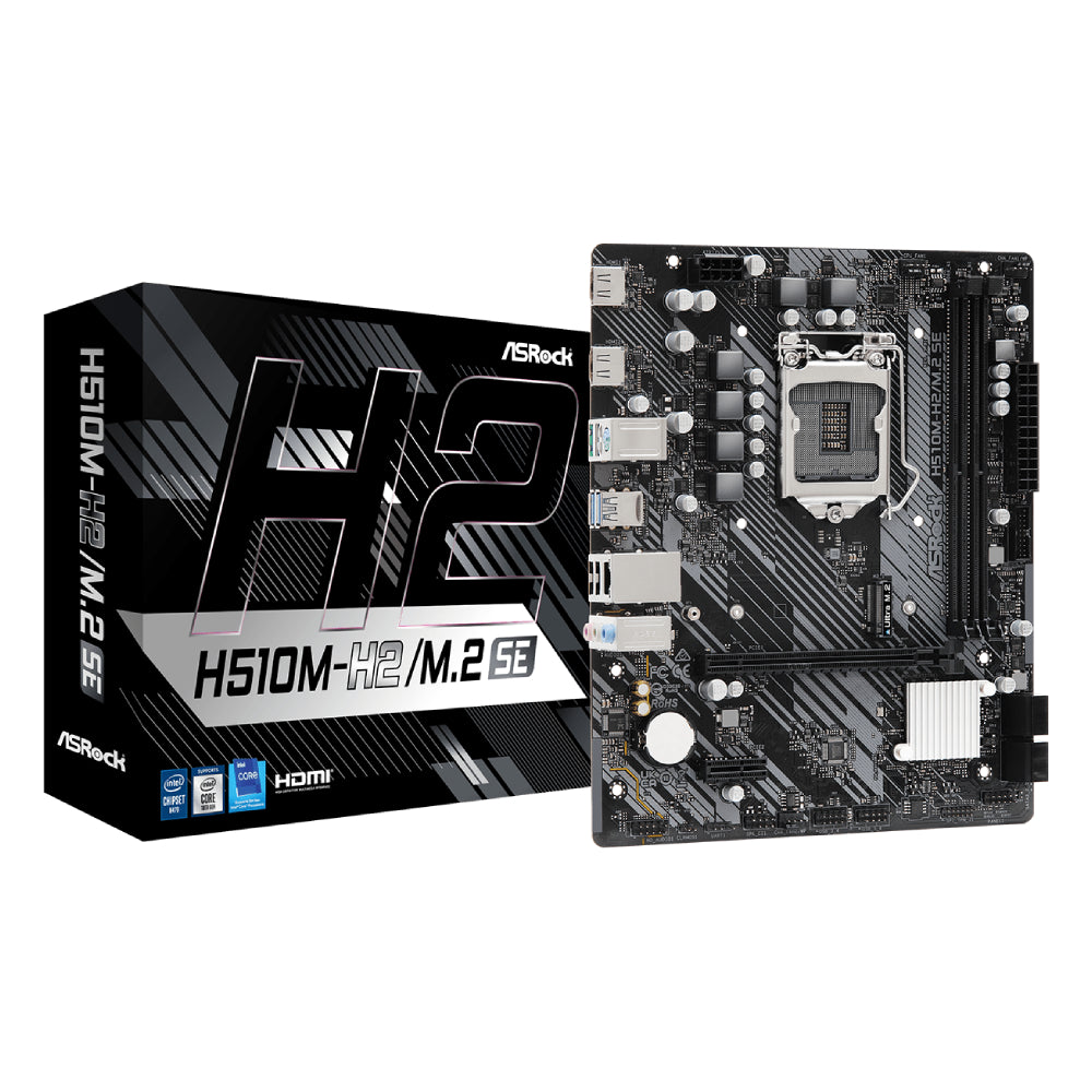 ASRock H510M-HDV/M.2 SE DDR4 Micro ATX LGA 1200 Motherboard - Intel 10th/11th Gen CPU Support, PCIe 3.0, M.2 Slot, USB 3.2 - Perfect for Budget Gaming PC & Home Office Builds