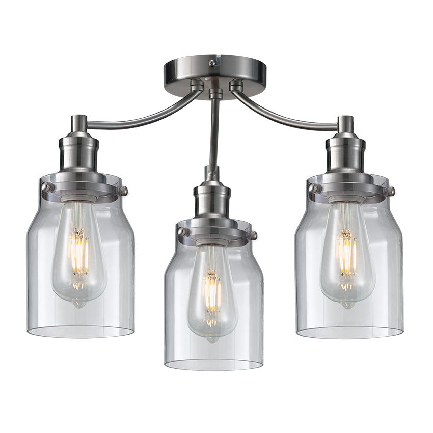 Apolo 3Lt Flush Ceiling Light - Modern LED Flush Mount Fixture with Multiple Finish Options for Bedroom, Living Room & Hallway Lighting