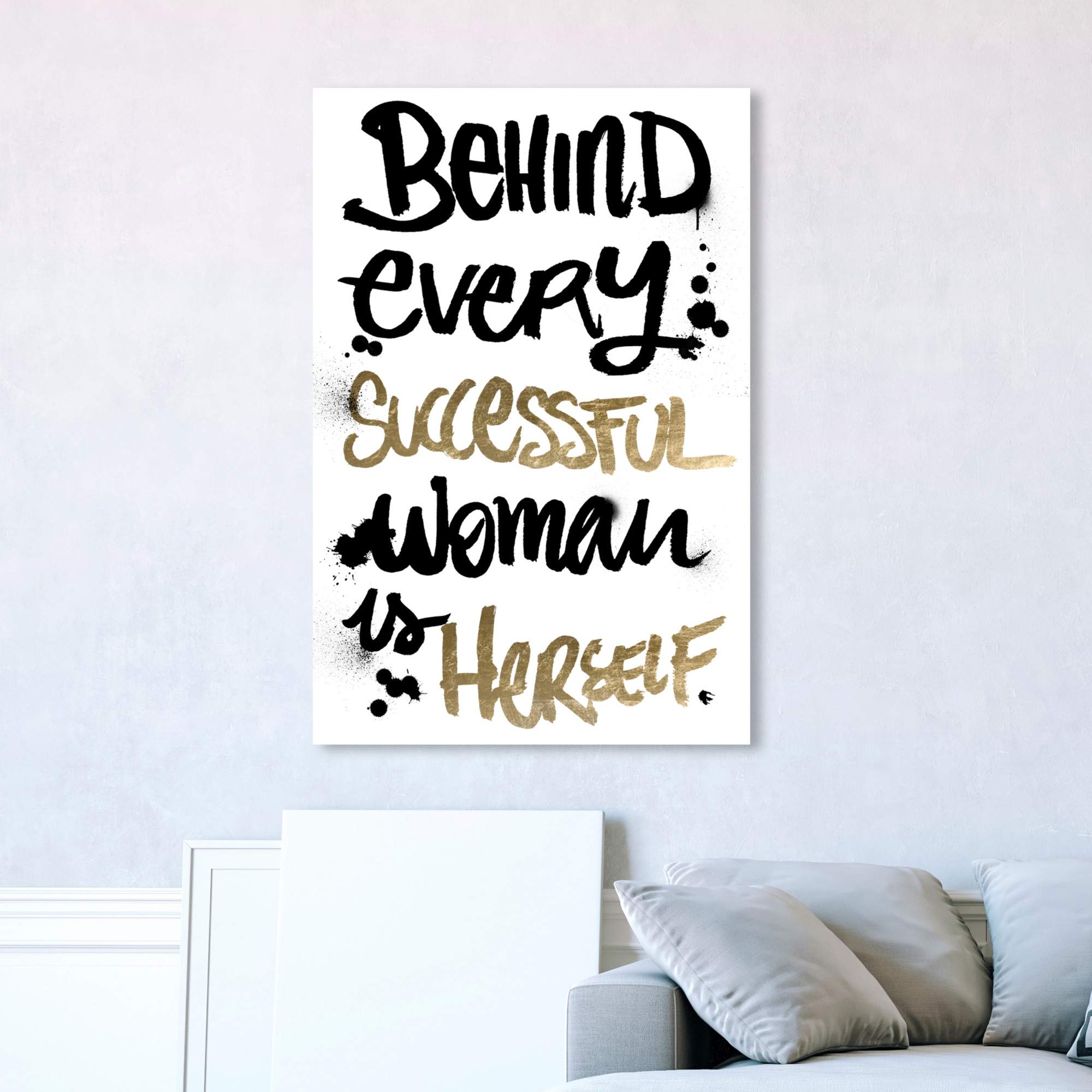 Oliver Gal Artist Co. 'Successful Woman' Motivational Wall Art Canvas Print - Gray 30x45 Inches - Inspirational Home & Office Decor for Women Entrepreneurs