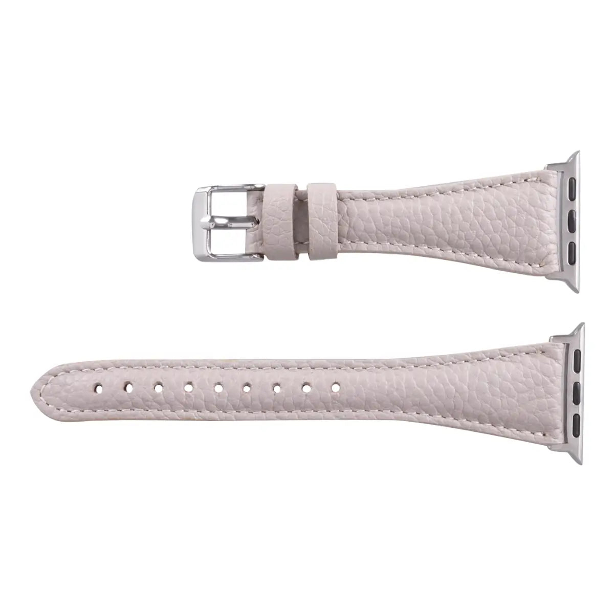 Premium Beige Genuine Leather Slim Apple Watch Band - Stylish & Comfortable for Everyday Wear, Workouts & Fashion Accessories