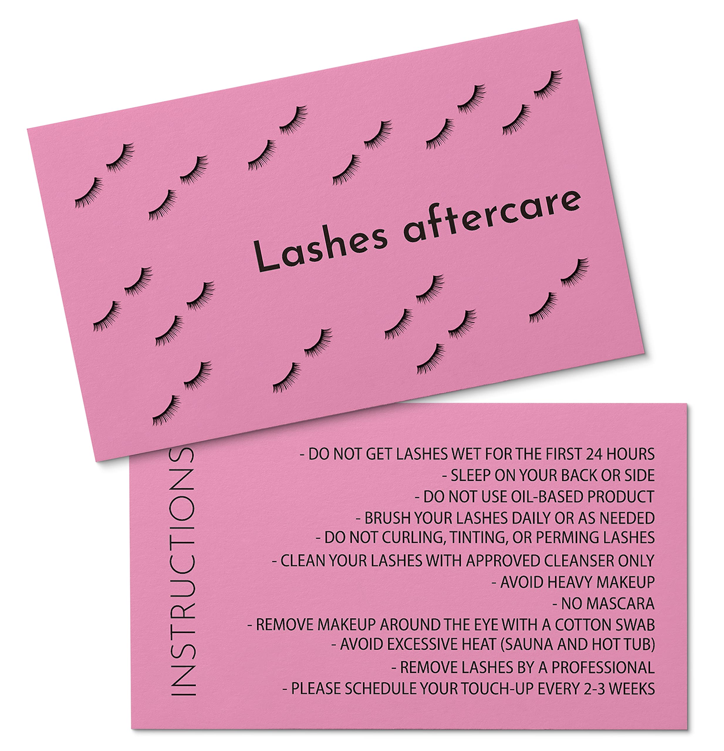 50-Pack Eyelash Extension Aftercare Cards for Lash Technicians - Waterproof Lash Care Instructions & Client Reminder Cards - Perfect for Salons, Spas & DIY Lash Kits