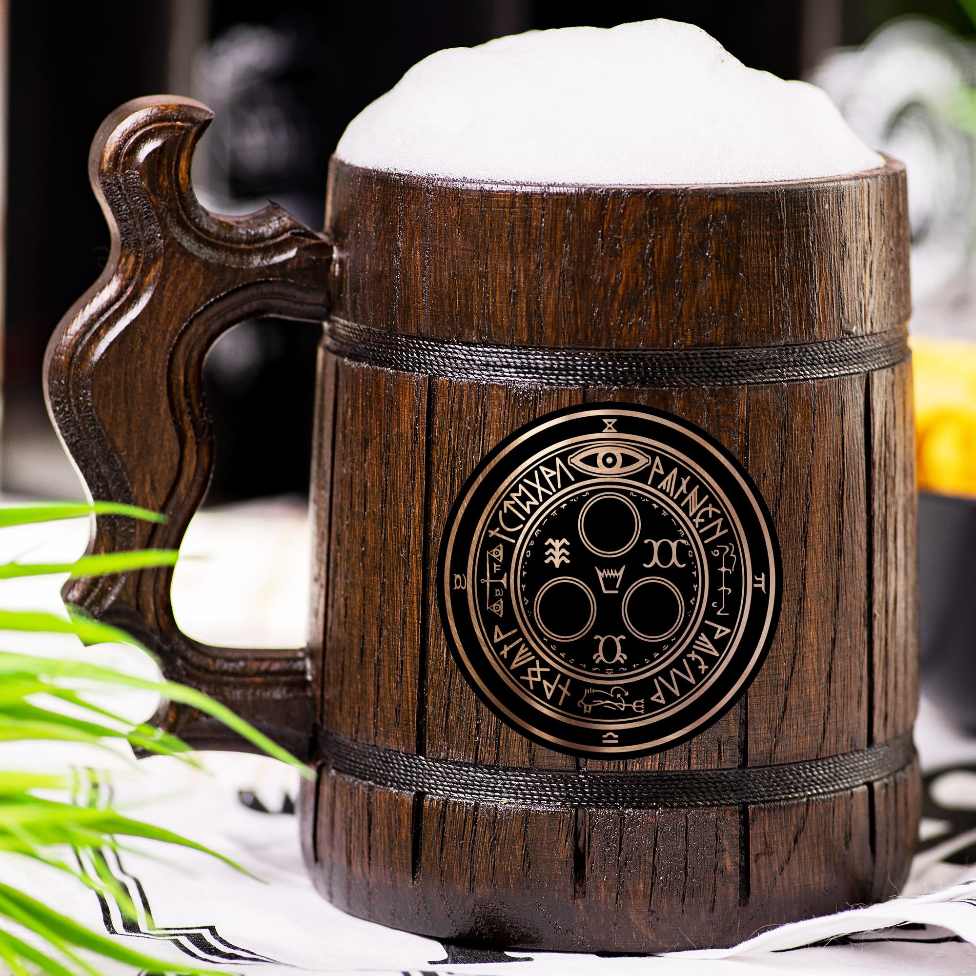 Silent Hill Halo of The Sun Custom Beer Stein - Personalized Wooden Tankard Mug for Gamers - Unique Gifts for Men, Dad, Father's Birthday & Wedding Anniversary - Perfect for Gaming Parties & Geek Collectors