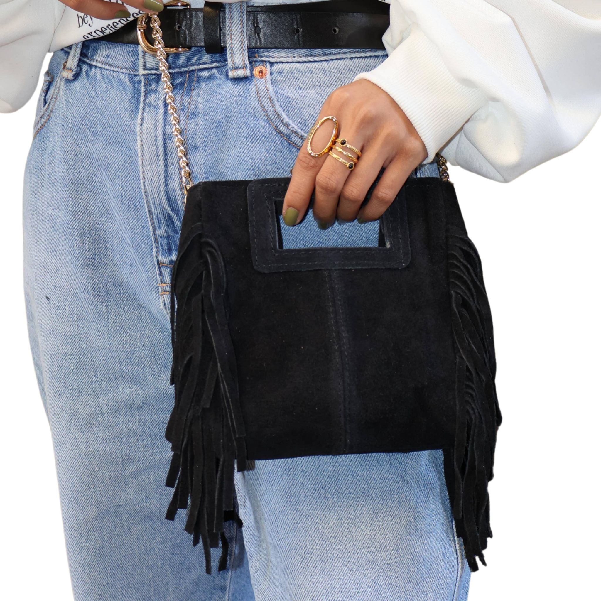 Stylish Mina Suede Leather Tassel Crossbody Bag for Women - Fashionable Shoulder Purse with Detachable Strap, Perfect for Date Night, Shopping & Travel Accessories