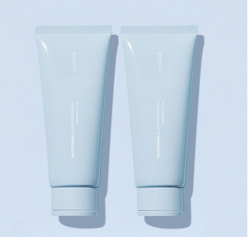LANEIGE Water Bank Blue Hyaluronic Acid Cleansing Foam - Hydrating & Gentle Face Wash for Dry & Sensitive Skin | Daily Skincare Routine, Morning & Night Use