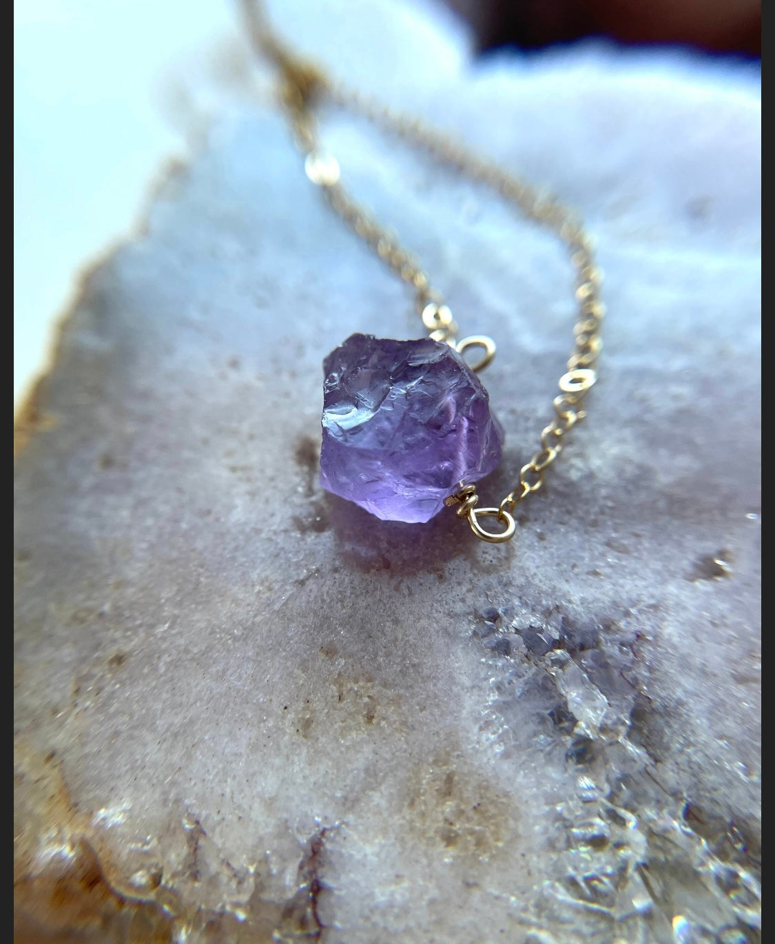 Natural Amethyst Crystal Necklace in Sterling Silver or Gold Filled - Healing Stone Jewelry for Meditation, Yoga & Spiritual Gifts