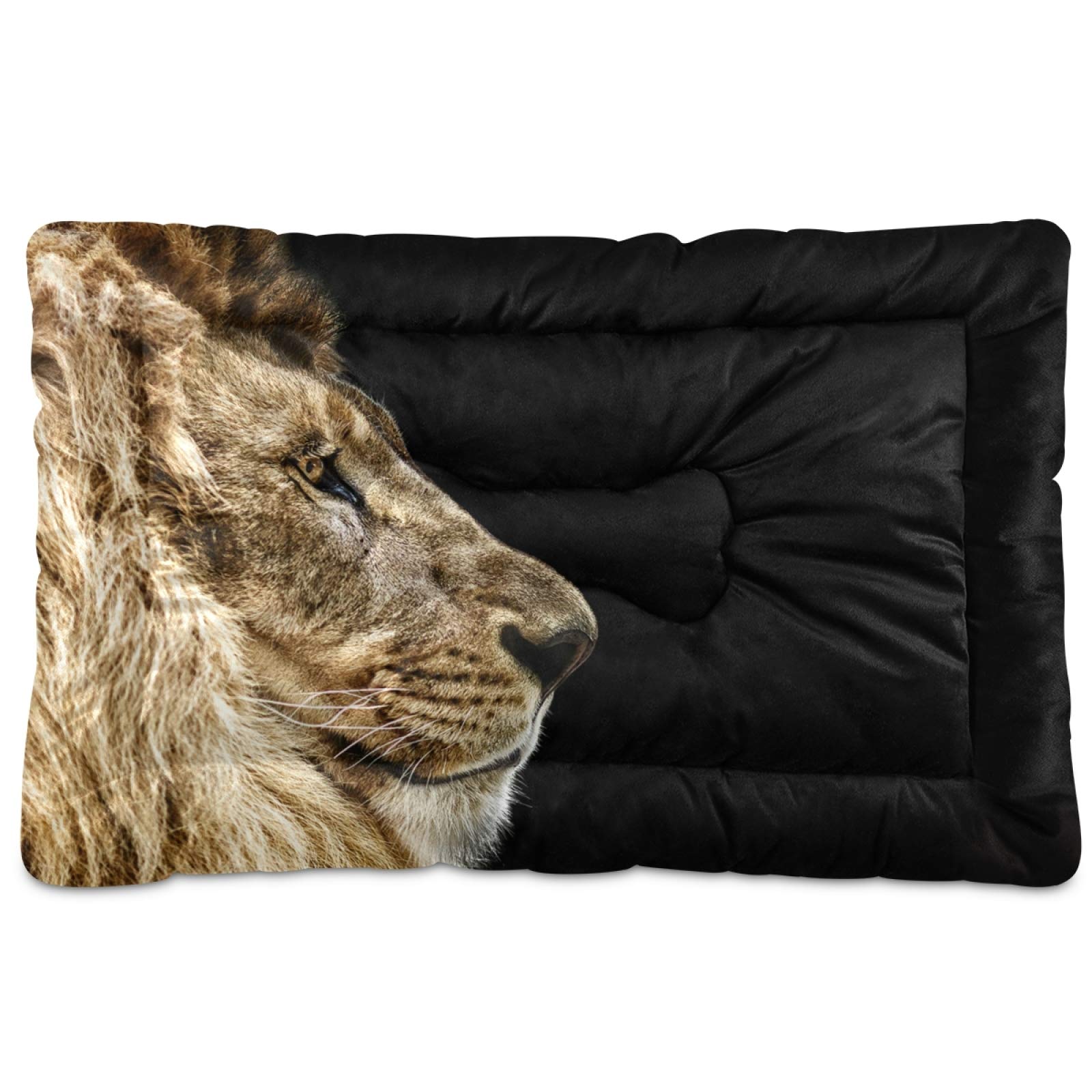 KEEPREAL Domineering Lion Dog Bed & Cat Bed - Ultra Soft Rectangle Pet Bed for Small, Medium & Large Dogs (36x24 Inches) - Calming Comfort for Pets - Perfect for Living Room, Bedroom or Crate