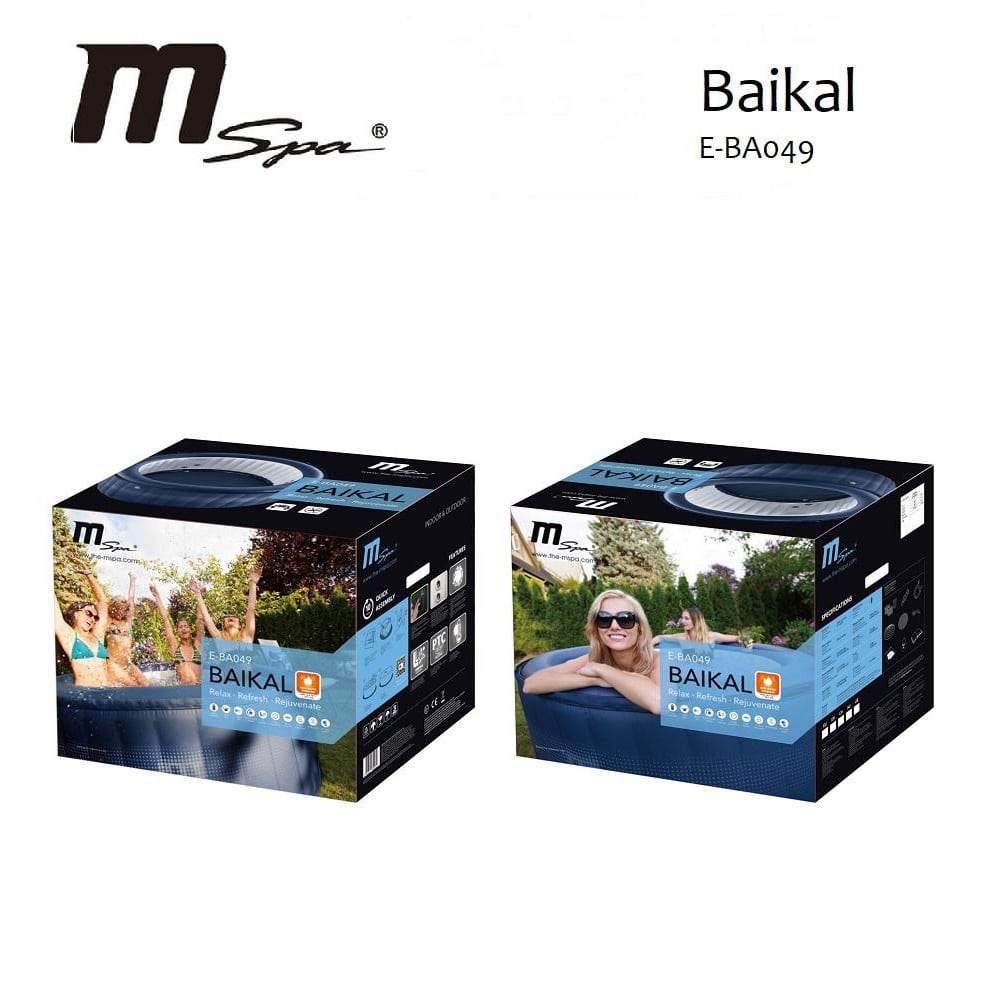 MSpa Baikal 4-Person Inflatable Bubble Hot Tub with 120 Air Jets - Portable Outdoor Spa for Relaxation, Hydrotherapy & Backyard Parties (Model E BA049)