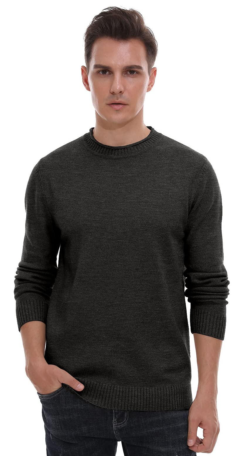 Sailwind Men's Crewneck Sweater - Soft Casual Pullover Sweater with Ribbed Cuffs & Hem | Classic Winter Knitwear for Office, Travel & Everyday Wear