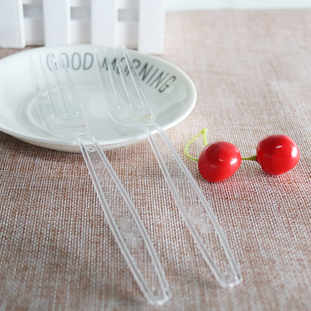 200 Count Clear Heavy-Duty Disposable Plastic Forks - Bulk Party Utensils for Weddings, BBQs, Picnics & Everyday Use | Durable Eco-Friendly Cutlery for Catering, Events & Home Dining