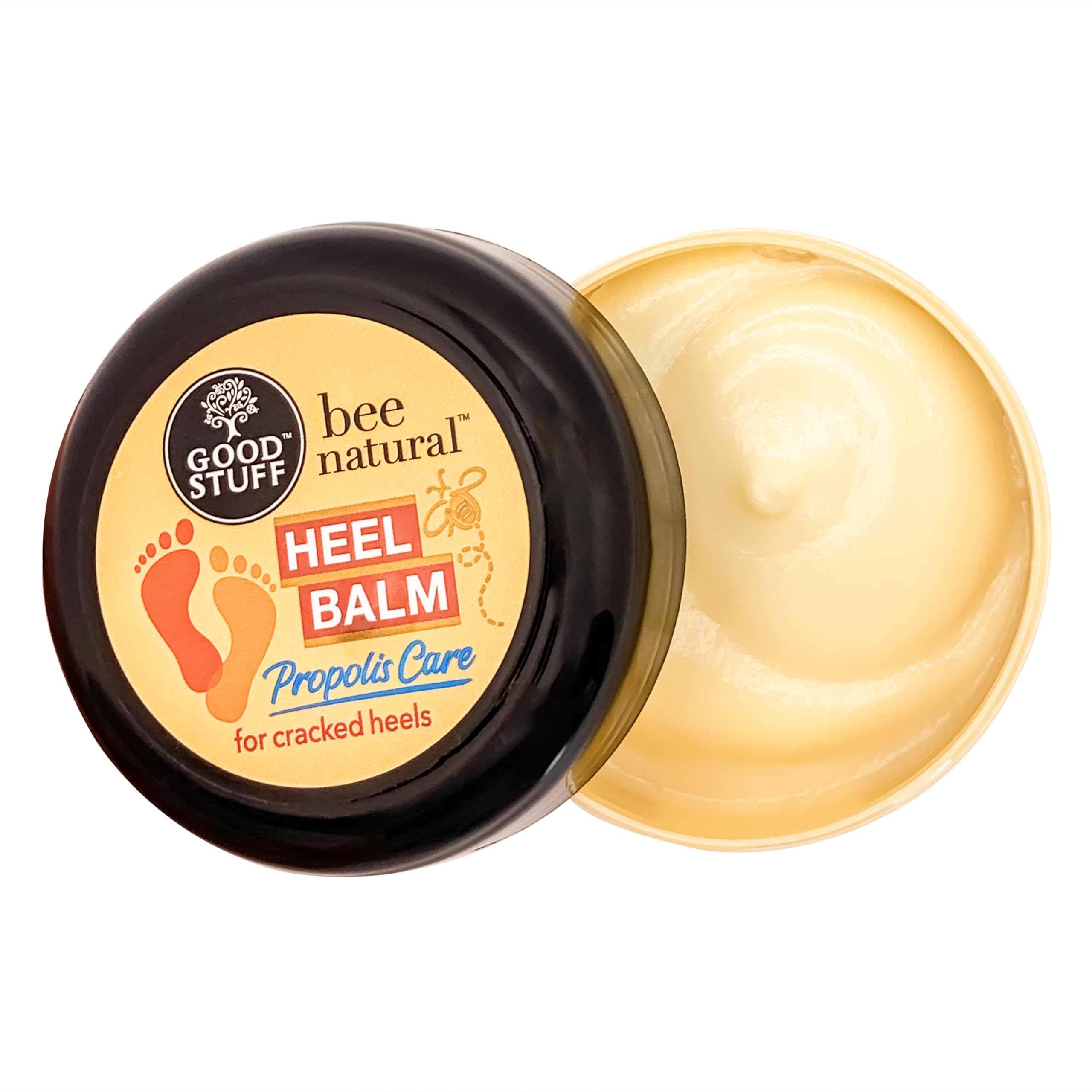 Good Stuff Bee Natural Cracked Heel Repair Balm with 20% Urea - Intensive Moisturizing Foot Cream for Dry Cracked Feet - Heals Rough Skin & Restores Healthy Feet - Perfect for Daily Foot Care & Cracked Heel Treatment