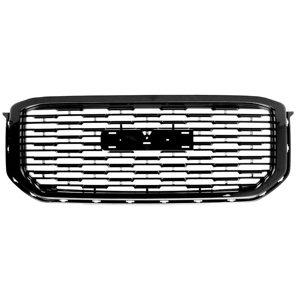 IKON MOTORSPORTS ABS Black Denali Style Front Grille Guard Replacement for 2015-2020 GMC Yukon XL - Upgrade Your Truck's Appearance for Off-Road & Urban Driving
