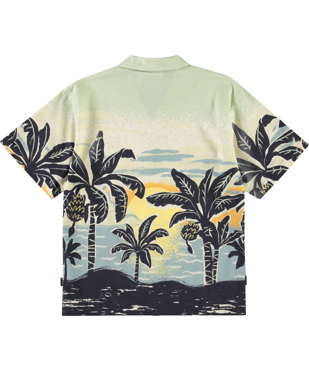 Molo Rui Casual Short Sleeve Shirt - Banana Beach Print | Stylish Summer Beachwear for Men & Women | Perfect for Vacations, Pool Parties & Outdoor Activities