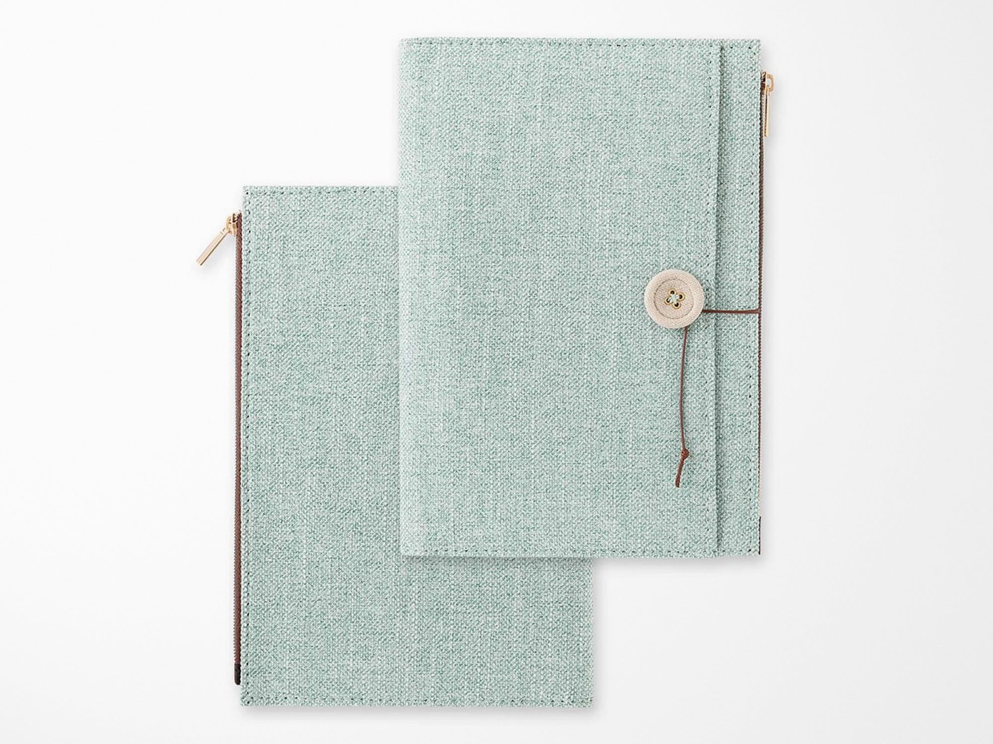Midori Yuru Log Notebook Cover B6 - Light Blue Cloth Journal Diary Protector for Travel, Work & School | Premium Fabric Book Cover for A5 Notebooks