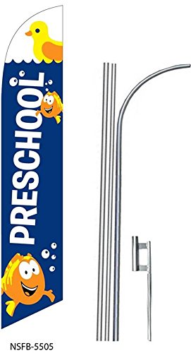 (2 Pack) Premium 15' Swooper #8 Feather Flags Kit for Preschool - Outdoor Advertising, School Events & Sports Games Decorations