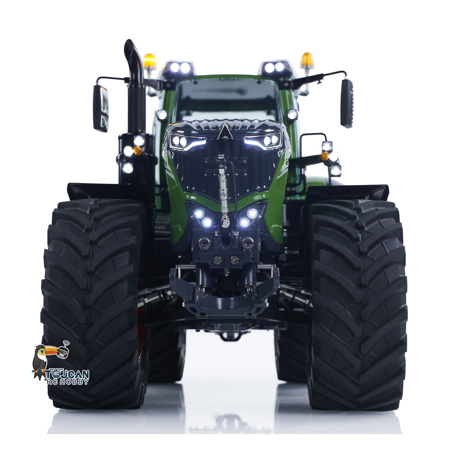 LESU AOUE 1050 1/14 Scale 4WD Metal Hydraulic RC Tractor - 4X4 Radio Control Vehicle with Light & Sound - Realistic Agricultural Toy Car for Hobbyists & Collectors - Perfect for Farm Simulation Play & RC Model Enthusiasts