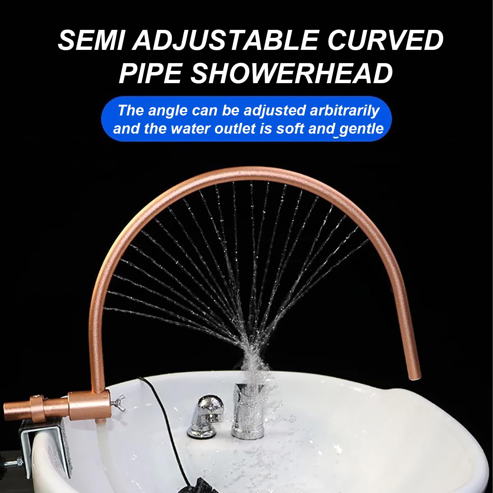 2024 Adjustable 360° Head Spa Water Circulation Rack - Salon Shampoo Bed Accessory with Pump for Shampoo Basin - Perfect for Hair Washing & Scalp Massage in Salons & Spas