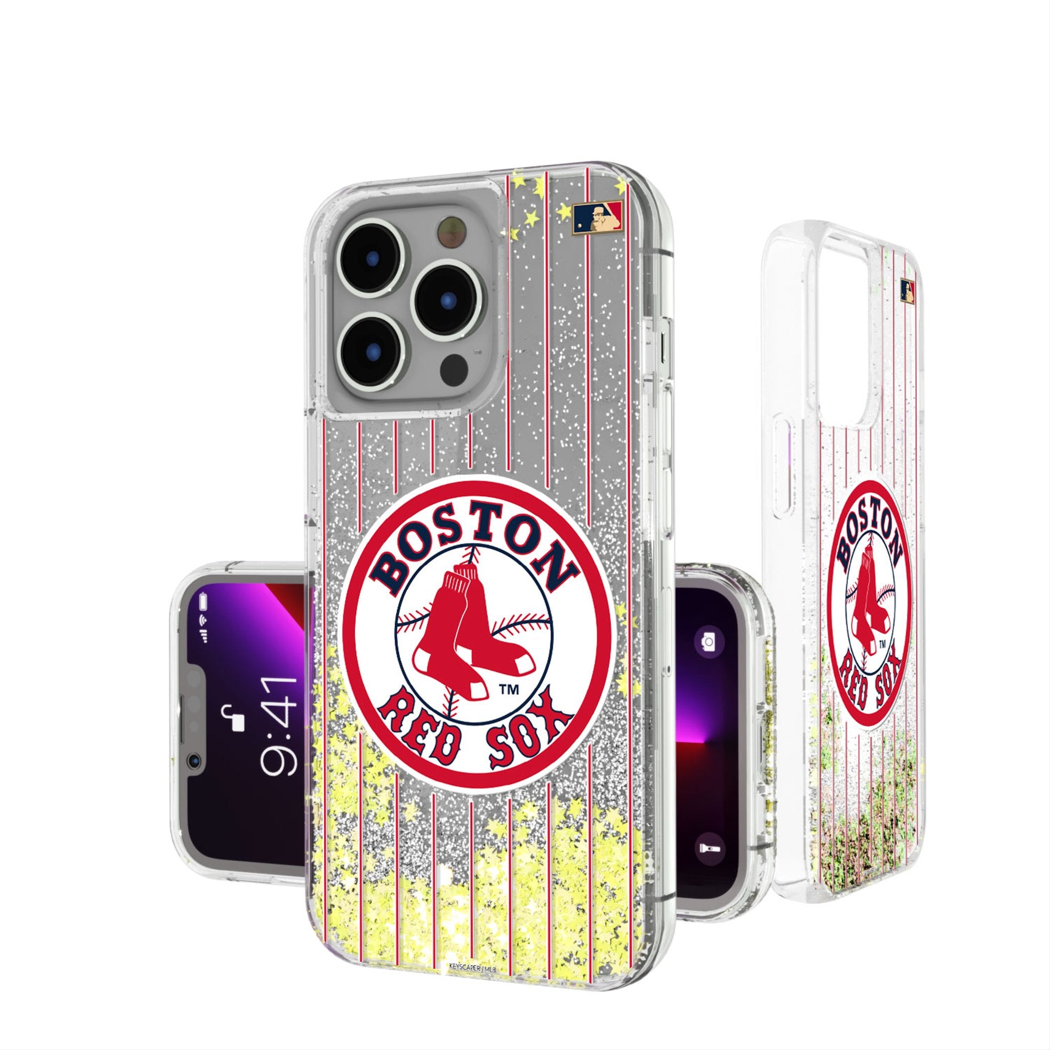 Boston Red Sox 1976-2008 Cooperstown Collection Pinstripe Glitter Phone Case - Perfect for Baseball Fans & Game Day Accessories