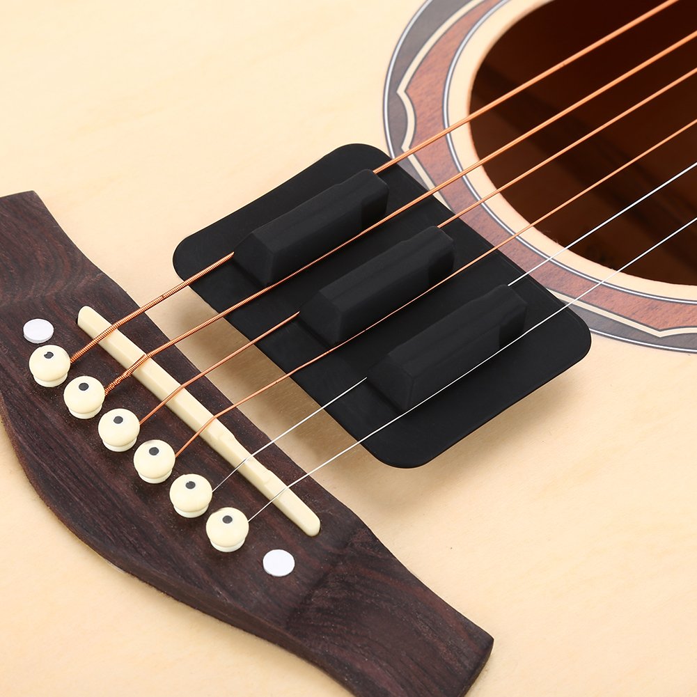 Bass Guitar Dampener - Silicone Guitar Mute Silencer for Practice, Black String Mute Training Tool | Perfect for Quiet Practice, Studio Recording & Noise Reduction