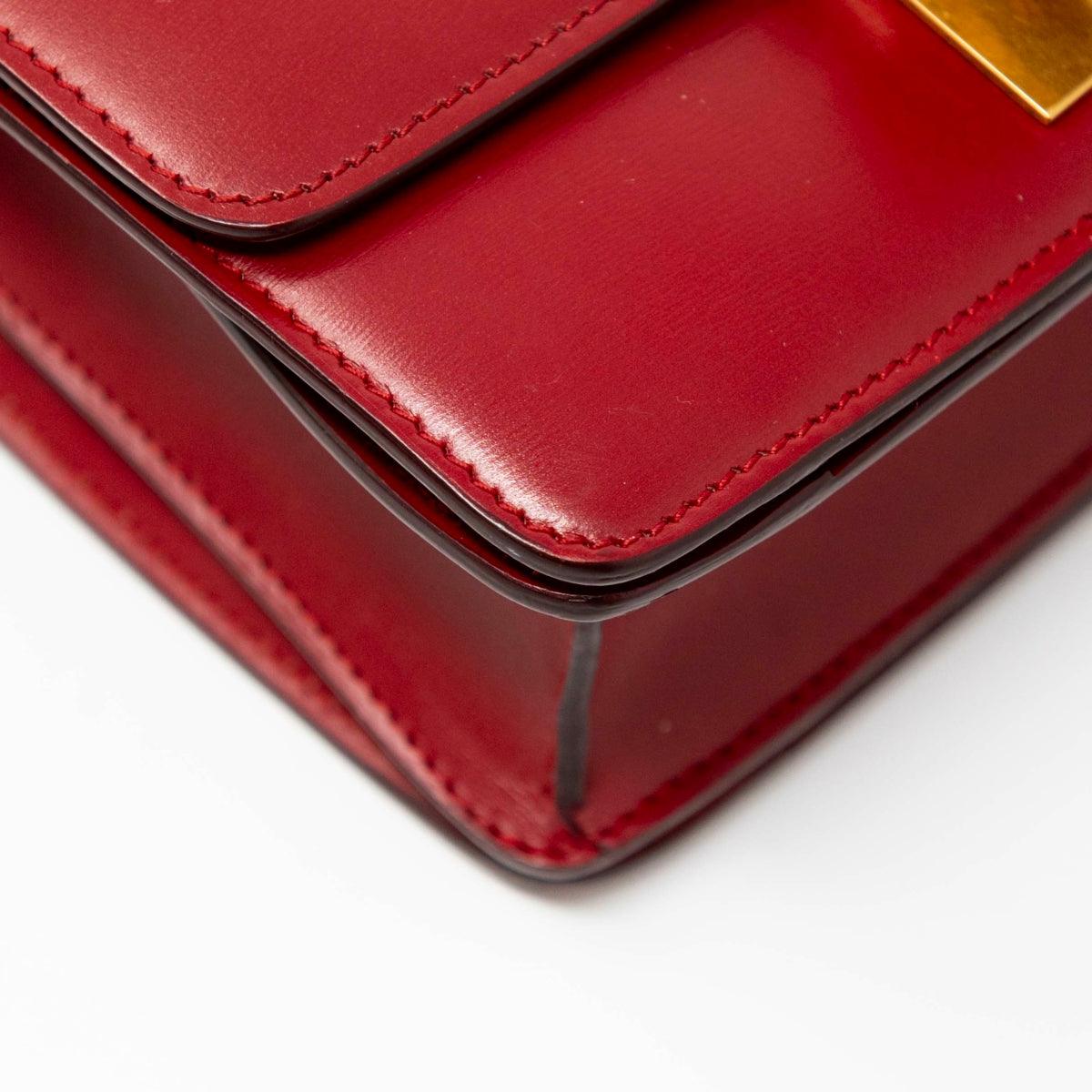Celine Dark Red Small Box Bag - Premium Leather Crossbody Handbag for Women | Perfect for Work, Travel & Evening Events