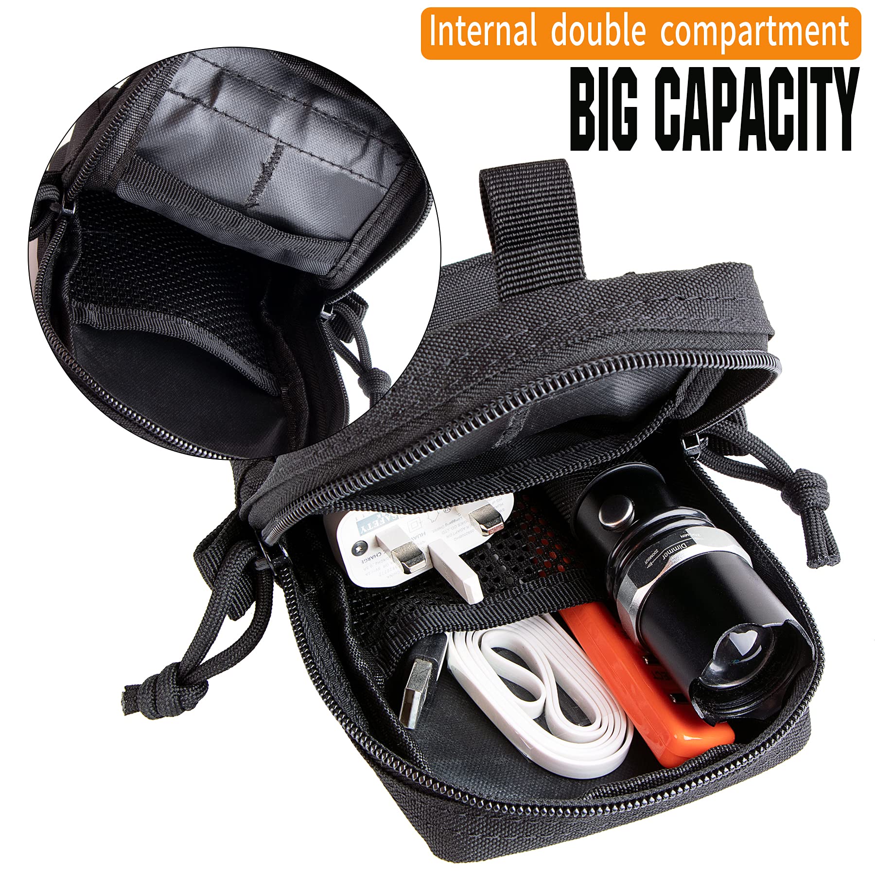 bvya Tactical Phone Pouch - Molle Compatible Waist Belt Holster for 4.7