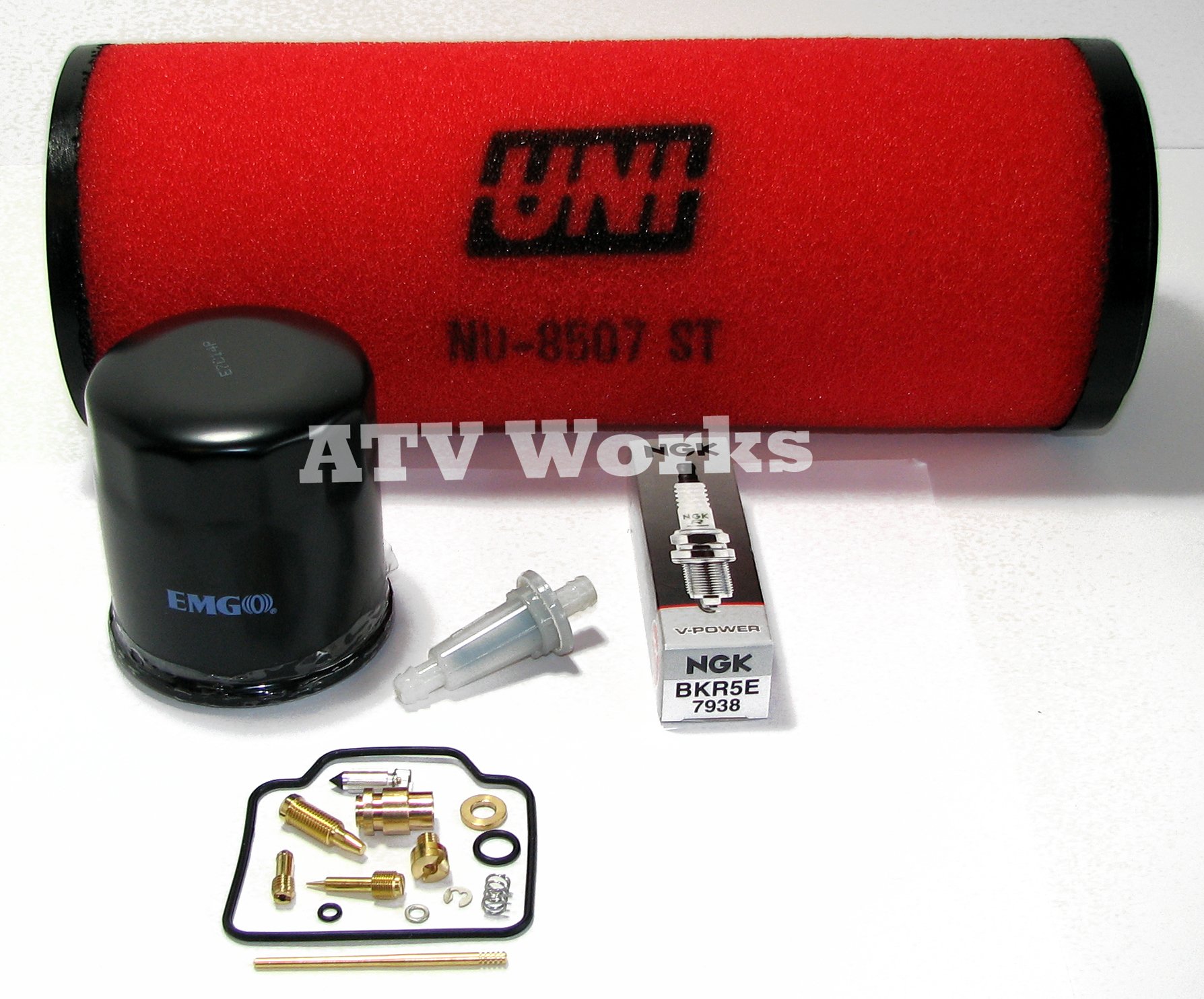 Polaris Ranger 500 2004-2006 Complete Tune Up Kit - Air Filter, Oil Filter, Fuel Filter, Carburetor Rebuild Kit & Spark Plug | ATV Maintenance & Performance Upgrade for Off-Road Adventures
