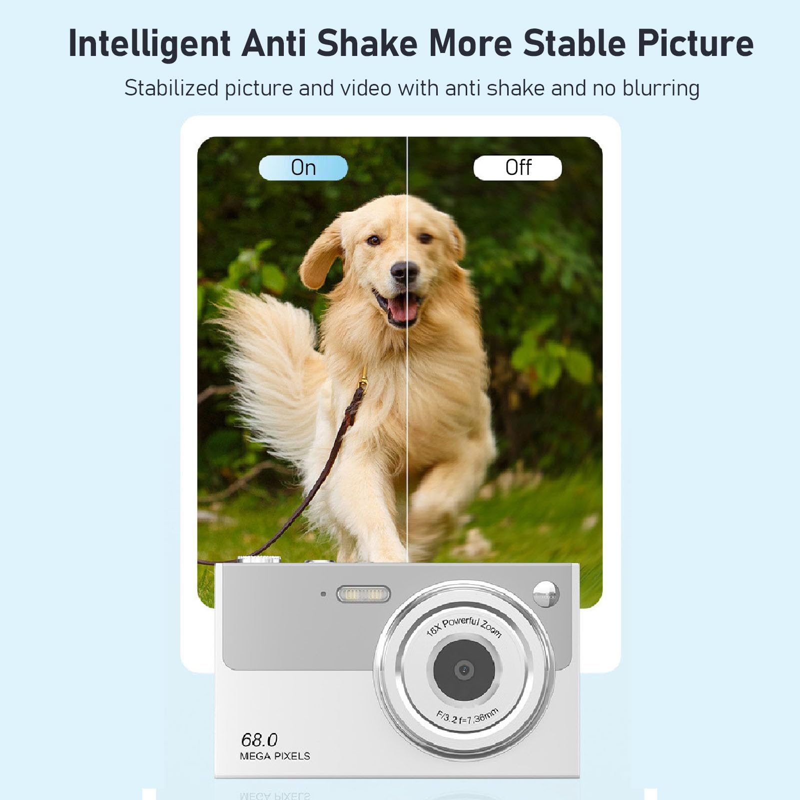 4K HD Digital Camera 68MP Vlogging Camera with 16X Zoom & Autofocus, 2.8 Inch LCD Screen Anti-Shake Portable Camcorder for Travel, YouTube, TikTok & Outdoor Photography
