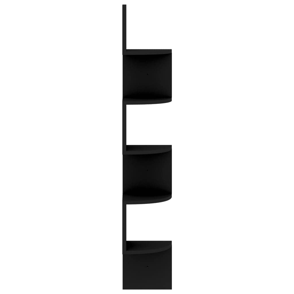 Black Floating Corner Shelf for Wall - 7.5