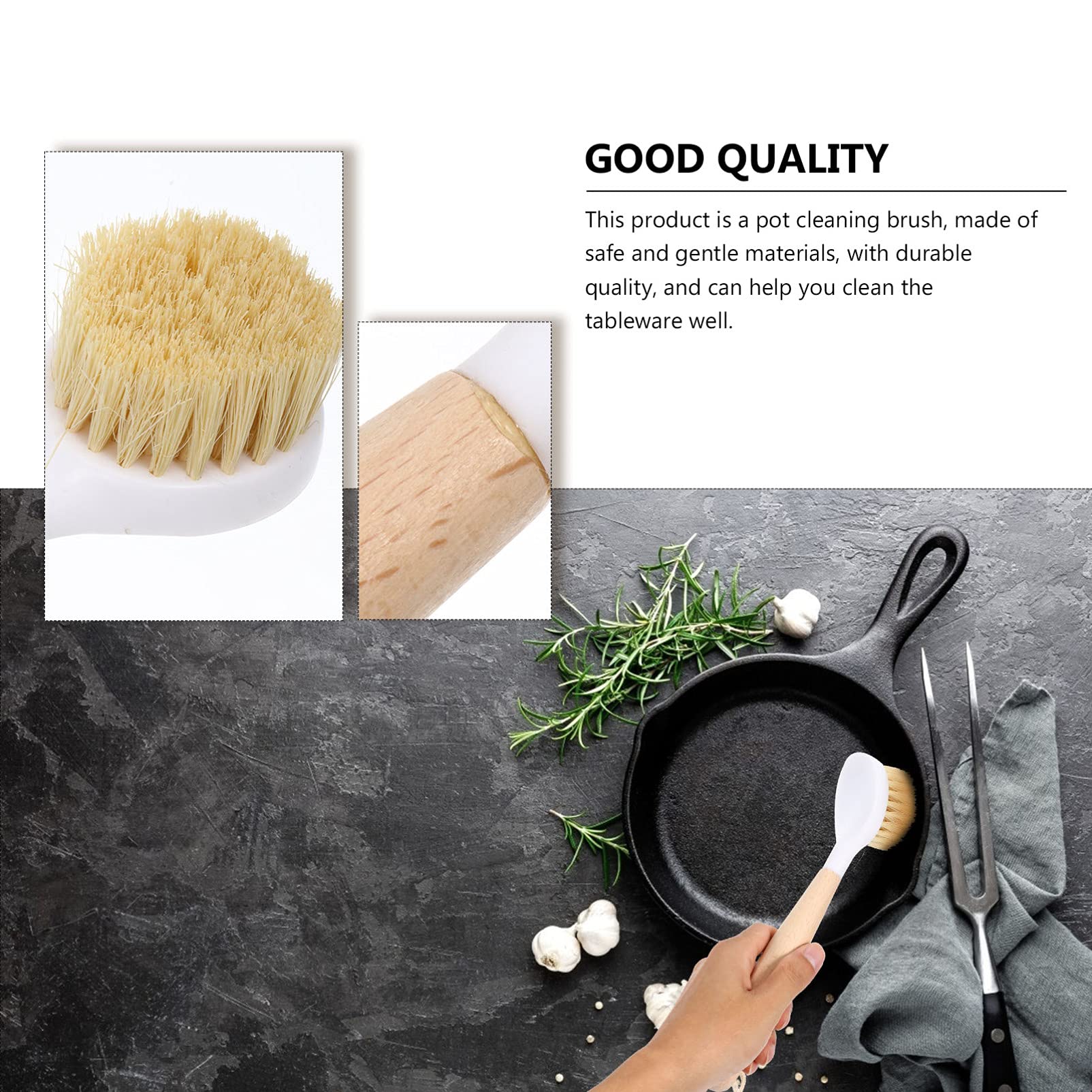 Premium Hemoton Wooden Cooking Utensils Set - 15-Piece Nonstick Cookware & Kitchen Brush Collection with Sink Cleaner - Ideal for Wok, Pan Cleaning & Household Kitchen Use