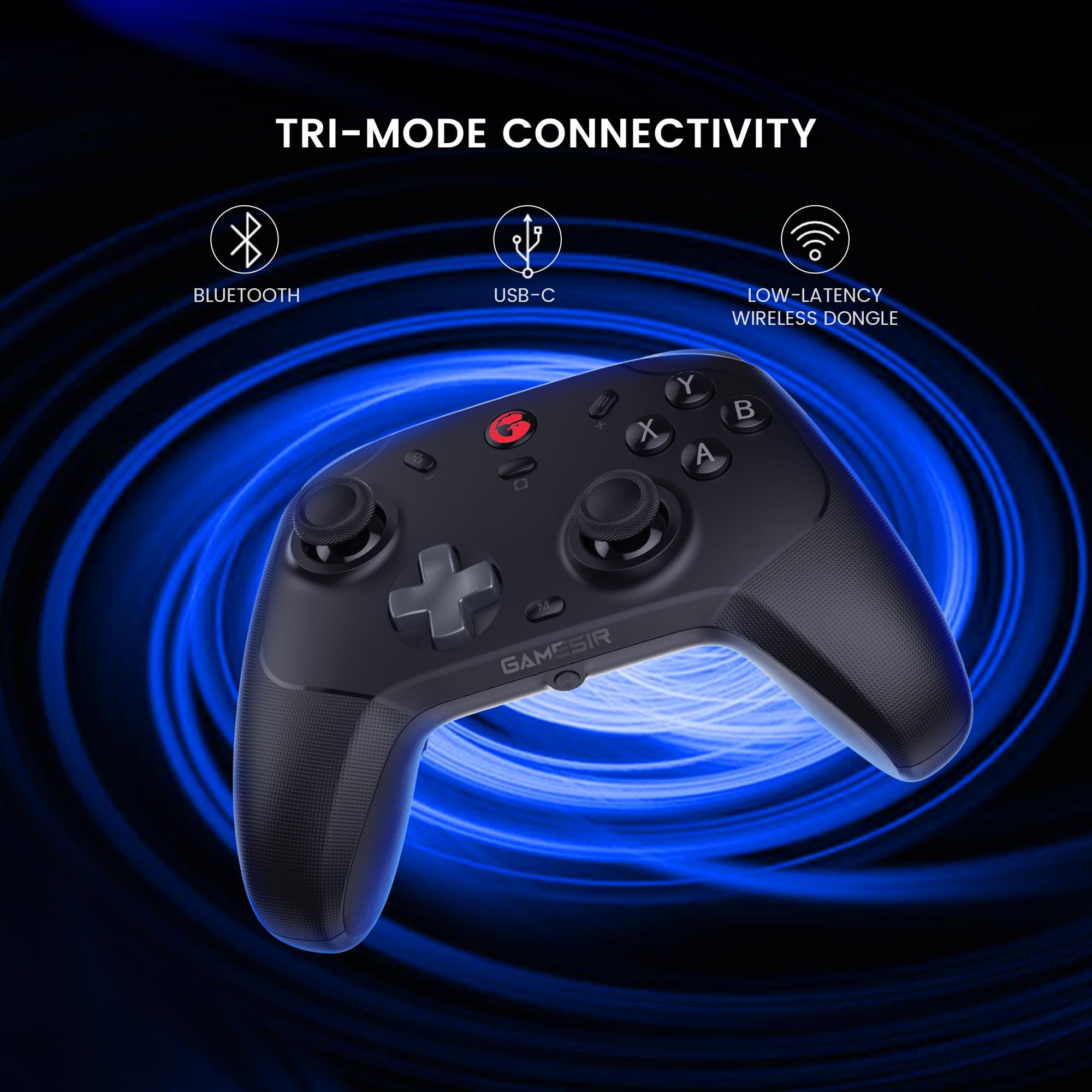 GameSir T4 Cyclone Pro Wireless Gaming Controller for PC/Nintendo Switch/Switch Lite/Switch OLED - Hall Effect Joystick, Dual Vibration, Compatible with Android, iOS & Windows (Black) - Perfect for Cloud Gaming, Mobile Gaming & Console Gaming