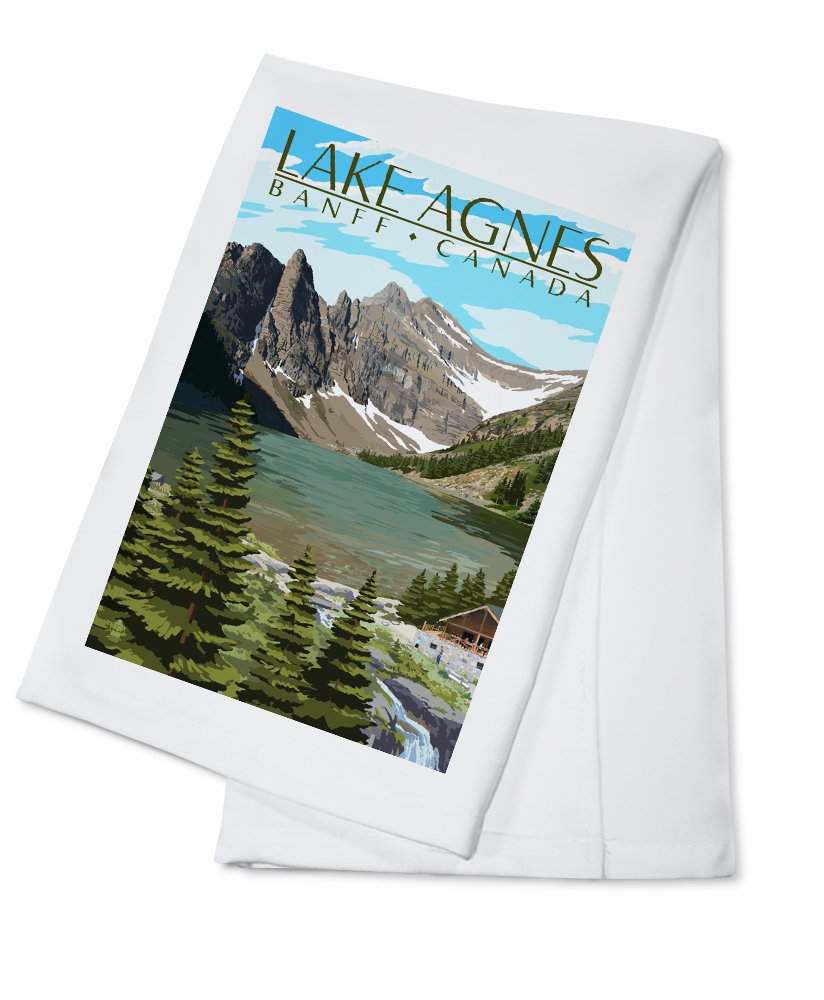 100% Cotton Lake Agnes Tea Towel - Decorative Hand Towel for Kitchen & Home - Perfect for Dish Drying, Gift Giving & Cabin Decor (Banff, Canada Inspired)