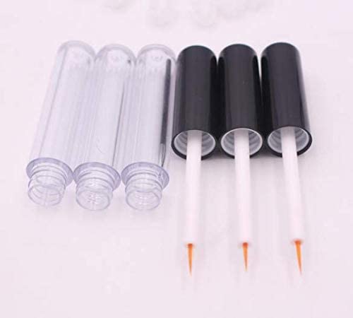 6Pcs 4ML Empty Clear Plastic Eyeliner Tubes with Black Lids & Rubber Plugs - Refillable Mascara Bottles, Eyelash Growth Oil Containers, Eye Gloss Liquid Vials - Perfect for DIY Makeup, Salon Use & Travel Beauty Essentials