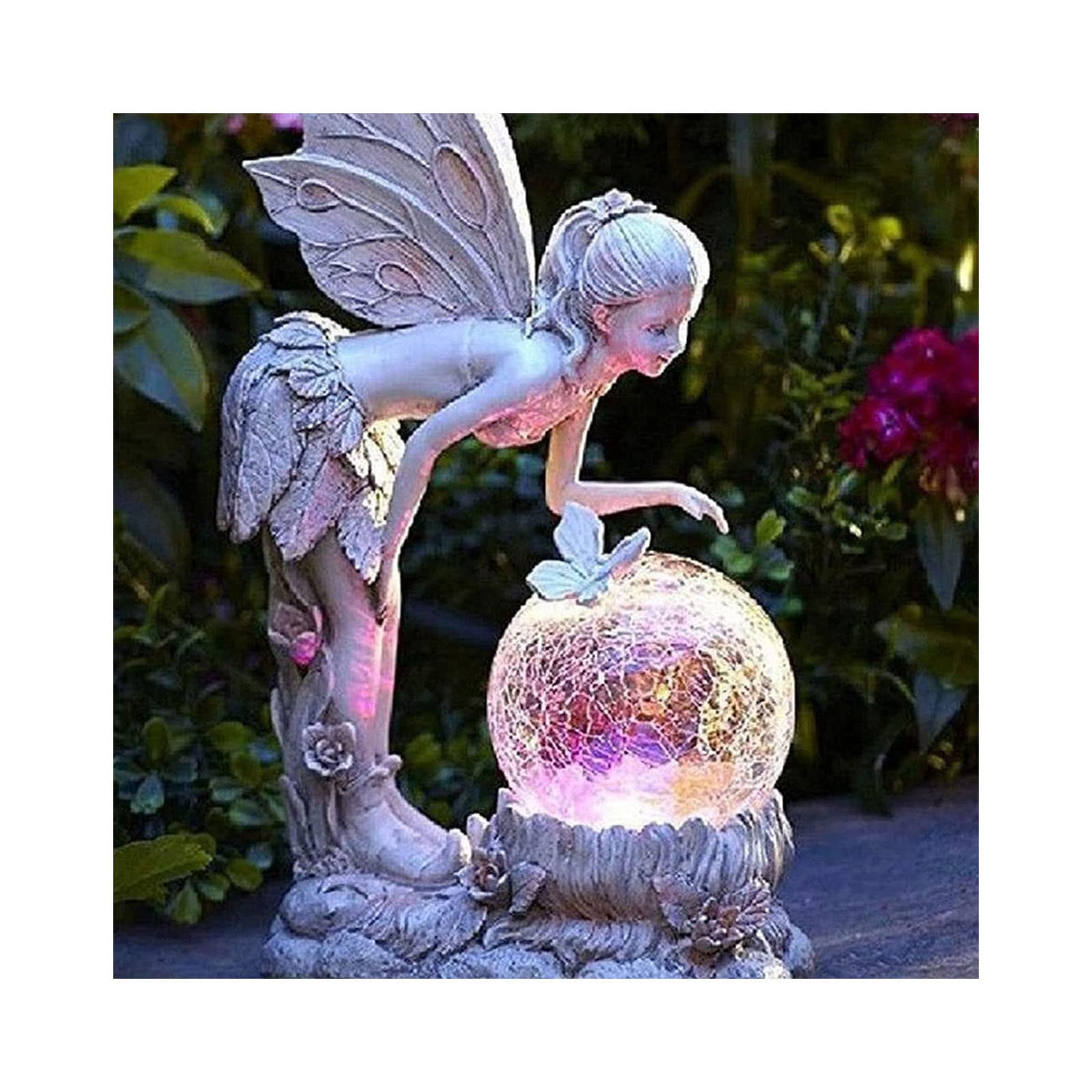 Solar Powered Fairy Lights - Waterproof Crackle Glass LED Tabletop Lamp for Outdoor Decor, Yard, Garden, Patio & Lawn | Perfect for Romantic Evenings, Wedding Decor & Backyard Parties