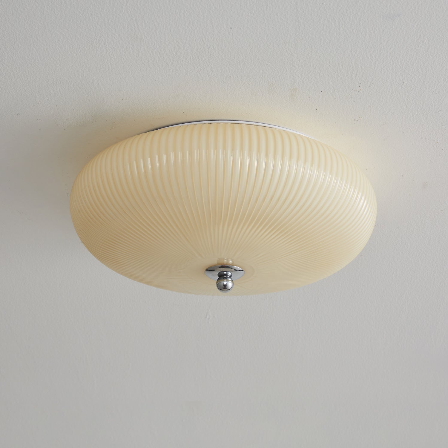 Ivory Ripple Ceiling Light Fixture - Modern Flush Mount Lighting for Bedroom, Living Room & Kitchen - Dimmable LED Light for Home Decor