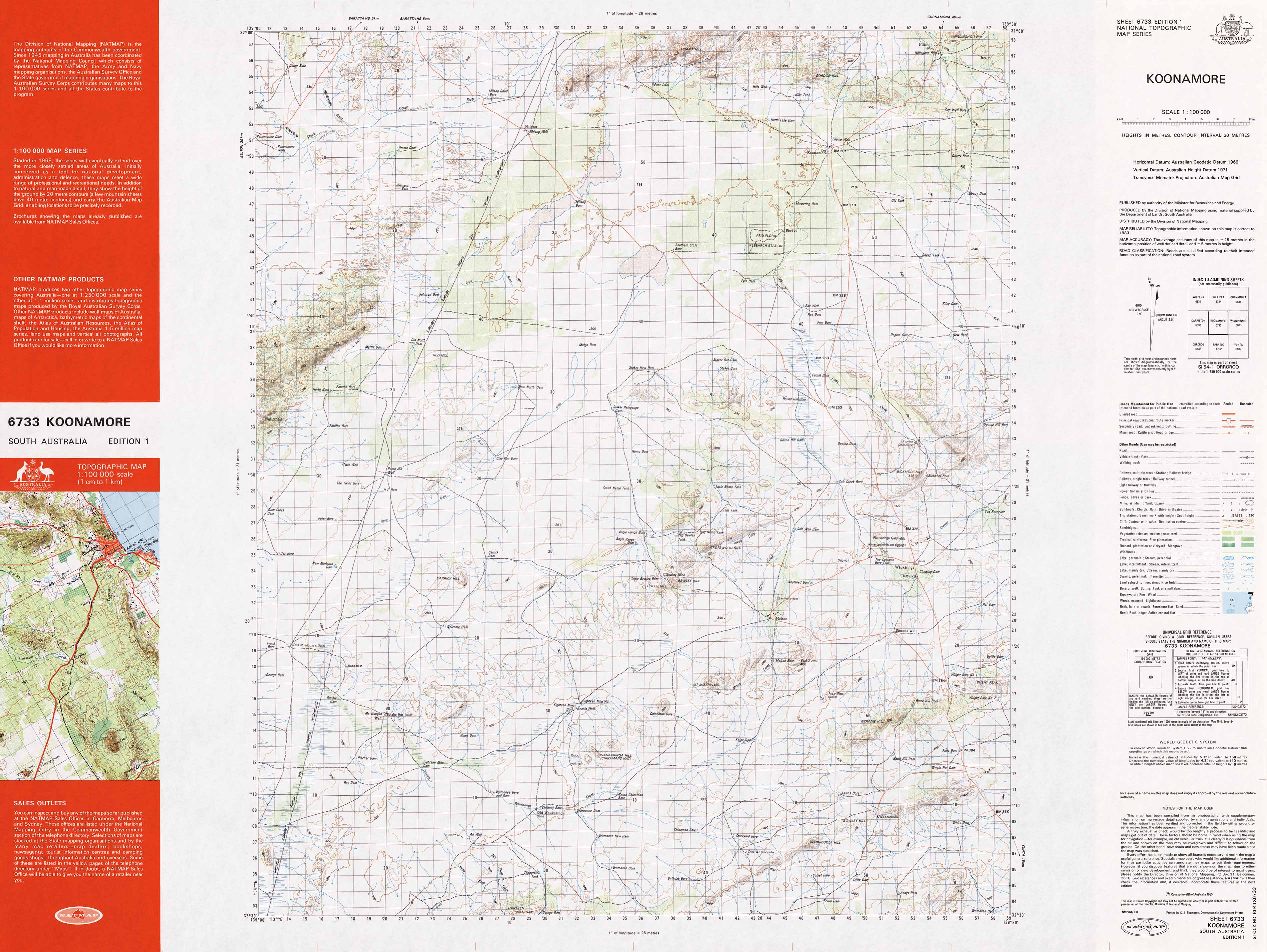 1:100k Koonamore Topographic Map - Detailed Outdoor Hiking, Camping & Adventure Navigation for Explorers
