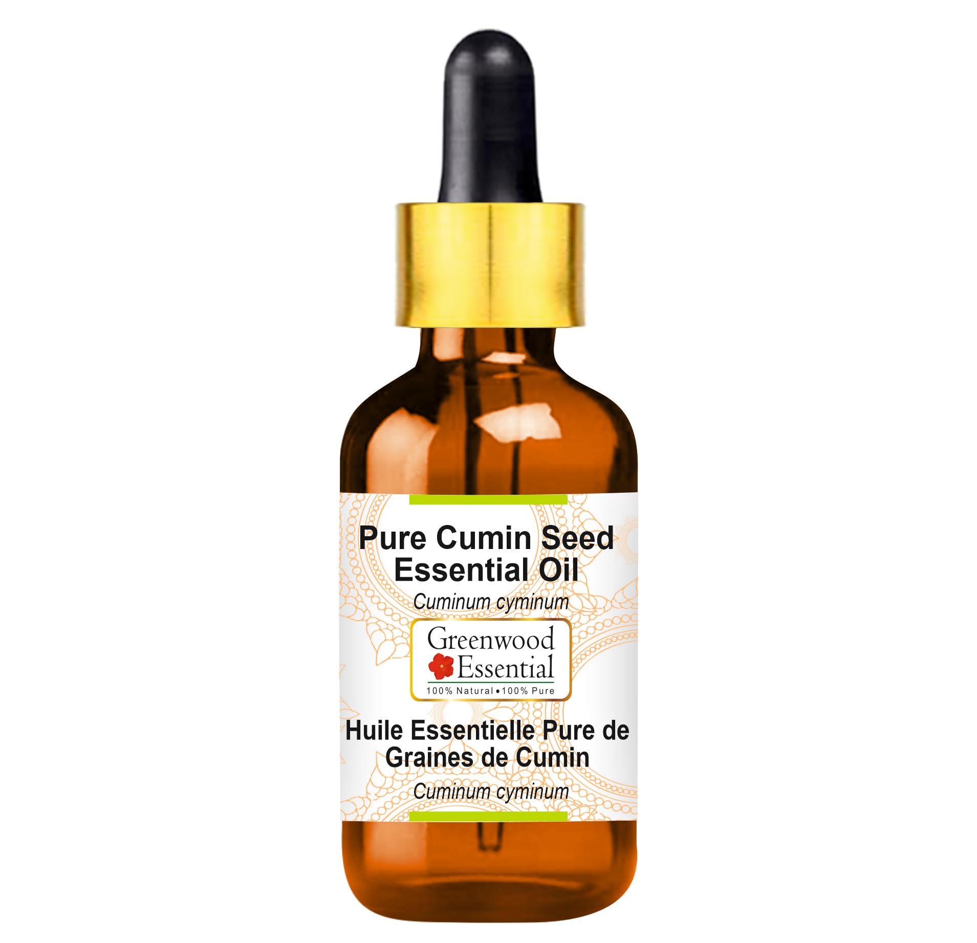 Pure Cumin Seed (Jeera) Essential Oil (Cuminum cyminum) - 5ml Steam Distilled with Glass Dropper - Aromatherapy, Cooking & Natural Remedies