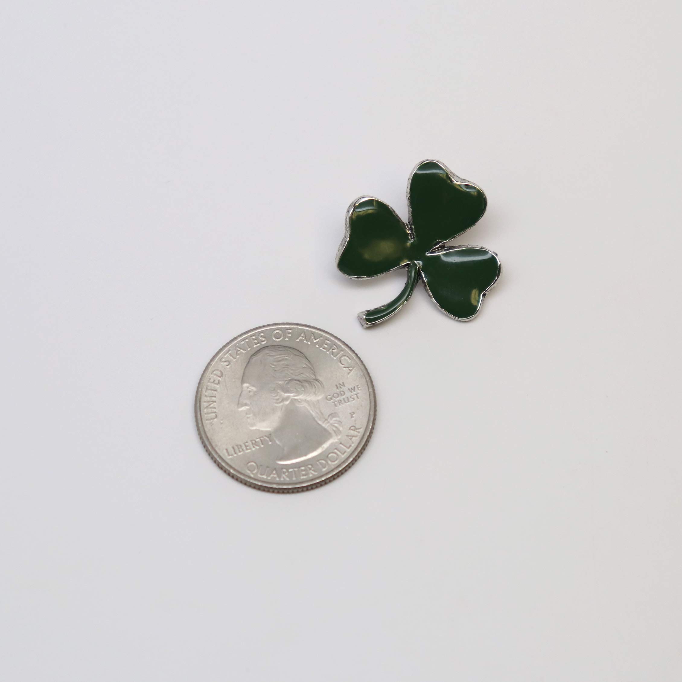 St. Patrick's Day Irish Shamrock Pin - Green Enamel on Pewter Three Leaf Clover Badge for Festive Celebrations, Irish Heritage Events & Lucky Accessories