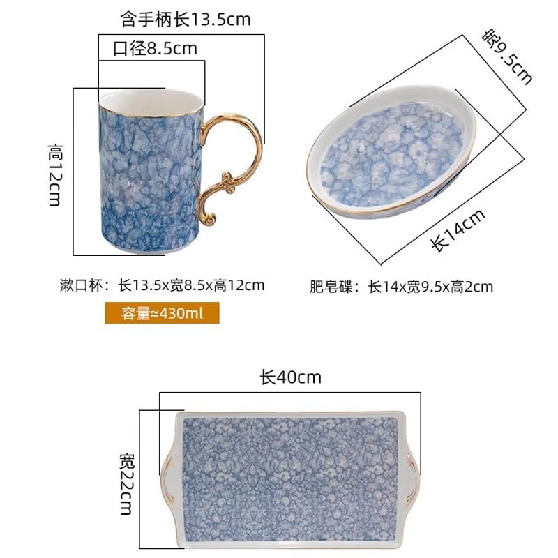 Premium Ceramic Bathroom & Toiletries Set - Soap Dish, Toothbrush Holder & Tumbler | Modern Home Decor for Bathroom Organization & Luxury Spa Experience