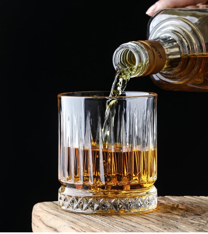 Premium MosQuick® Whisky Glasses Set of 6 - 355ml Crystal Old Fashioned Rocks Glasses - Scotch, Bourbon, Cocktail & Liquor Tumblers - Elegant Barware Gift for Men & Women - Perfect for Home Bars, Parties & Special Occasions