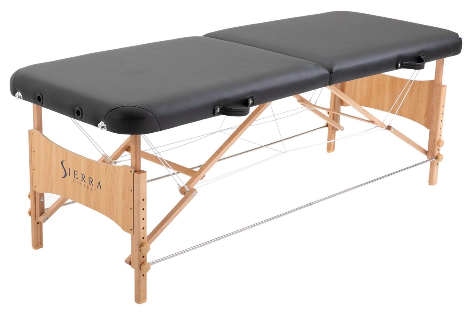 SierraComfort Basic Portable Massage Table - Lightweight & Adjustable for Professional or Home Use - Perfect for Therapists, Spas, and Relaxation at Home - Black