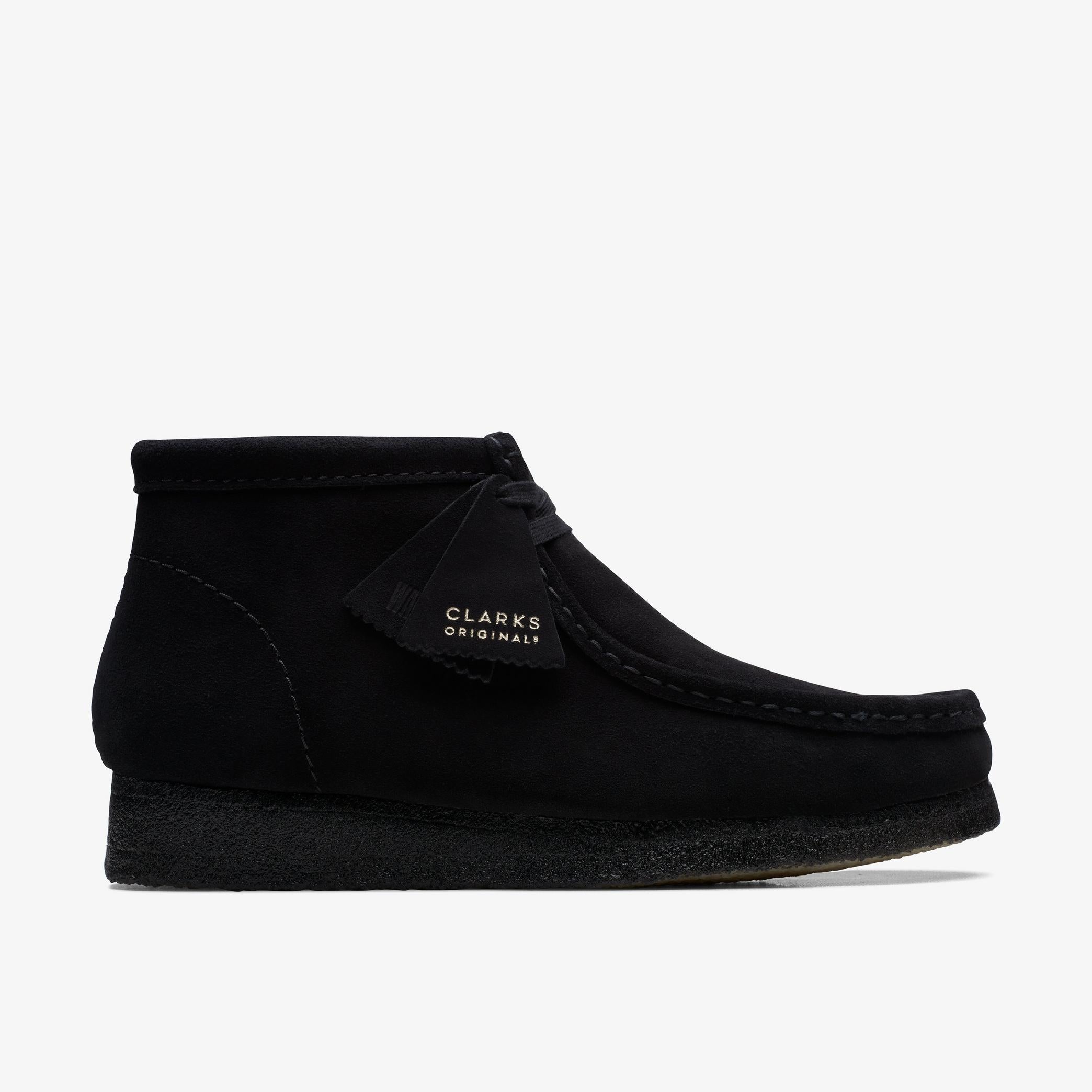 Clarks Men's Wallabee Boot - Black Suede Leather Comfort Casual Shoes for Men | Perfect for Everyday Wear, Office & Outdoor Activities